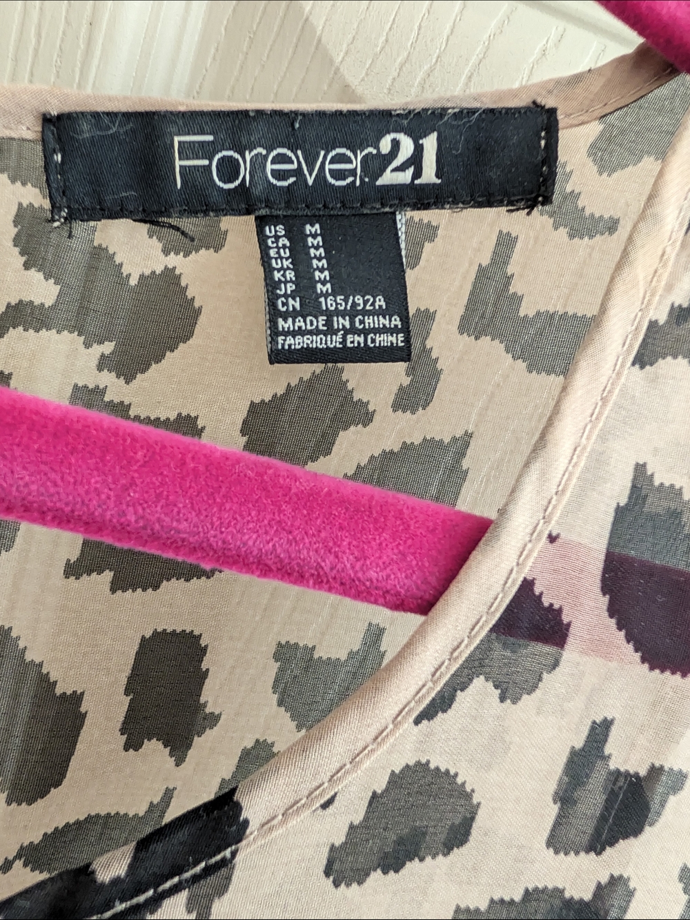 Forever 21 Taupe Leopard Print Blouse with Black Spots
